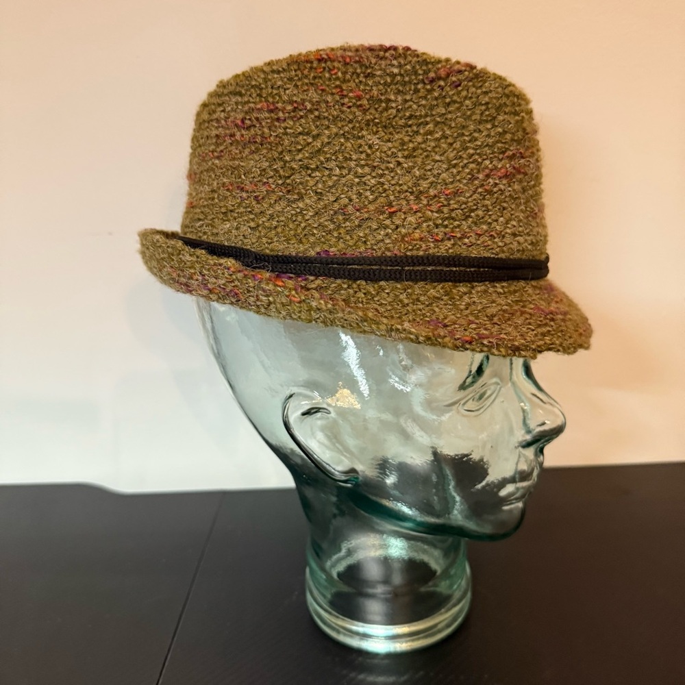 Y2K Mudd Green Boucle Fedora Women's - Picture 4 of 9